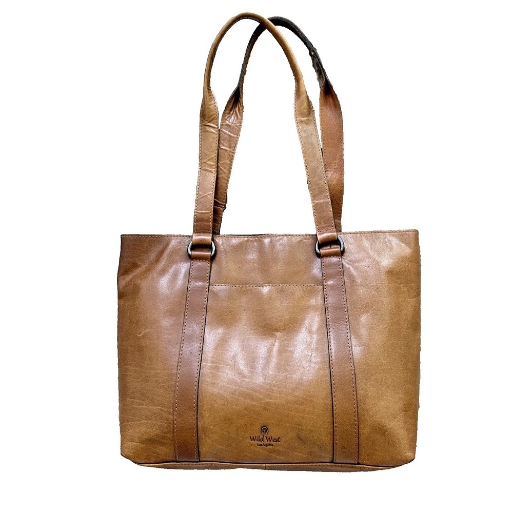 Wild West Los Angeles Brown Leather Purse Tote Bag Shoulder